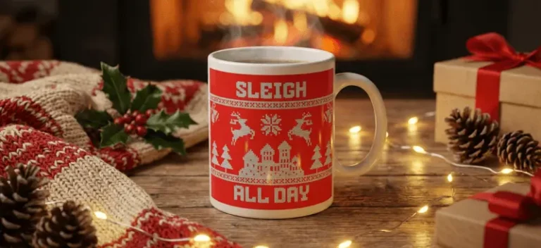 Christmas quotes for your merchandise, print-on-deman inspiration, featuring red-festive theme