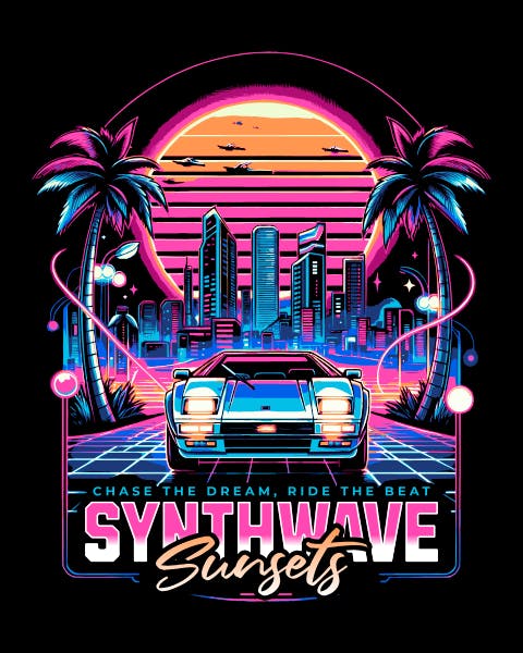 Synthwave design style reference